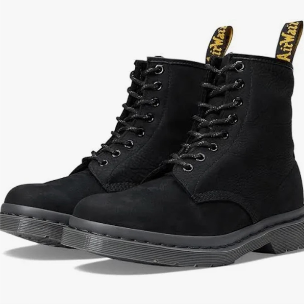 Dr. Martens milled nubick black boots .